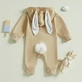 thumbnail image 4 of Gubotare Baby Clothes Boy Baby Cowboy Clothes Neutral Zipped Fall Romper Outfit for Boy Girl Lapel Cow Print One-piece Jumpsuit 0 3 6 9 12 18 24 Months (Khaki,3-6 Months), 4 of 4