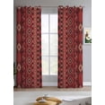 thumbnail image 2 of Red Boho Southwestern Sheer Curtains 84 Inch Length 2 Panels Set for Living Room/Bedroom, Farmhouse Aztec Tribe Ethnic Motifs Kitchen Curtains Grommet Semi-Sheer Curtains Window Treatments 42"x84"x2, 2 of 7