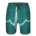 thumbnail image 3 of Zufioo ECG Wave for Men's Casual Beach Shorts, Sports Fitness Quick-drying Drawstring Shorts with Pockets for Home Wear-XX-Large, 3 of 6