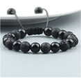 thumbnail image 4 of Beaded Bracelet Natural Black Obsidian Beaded Bracelet Men Bracelet Elastic Strand Bangles Charm Gift Exquisite Craftsmanship, Beautiful and Practical (Metal Color : Purple Tiger Eye), 4 of 7