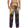 thumbnail image 6 of Cauagu Maple Leaf Meditating Squirrel Mens Pajama Pants Sleep & Lounge Pants,PJ Bottoms with Pockets-XX-Large, 6 of 7