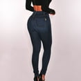 thumbnail image 3 of Efsteb High Waisted Stretch Jeans for Curvy Women High Waist Stretch Hose Jeans Leggings Skinny Slim Fitness Pants Trousers Dark Blue XL, 3 of 6