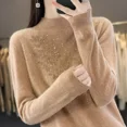 thumbnail image 2 of cozy sweater sweater long sleeve sweater • cardigan pullover Women Sweaters Thick Warm Autumn Winter Mock Neck Fashion Pullovers Long Sleeve Basic Jumper Knit Bottoming Shirt K, 2 of 9