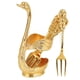 thumbnail image 2 of Gold Creative Dinnerware Set Decorative Swan Base Holder With 6 Spoons Forks For Coffee Fruit Dessert Stirring Mixing Teaspoon, 2 of 11
