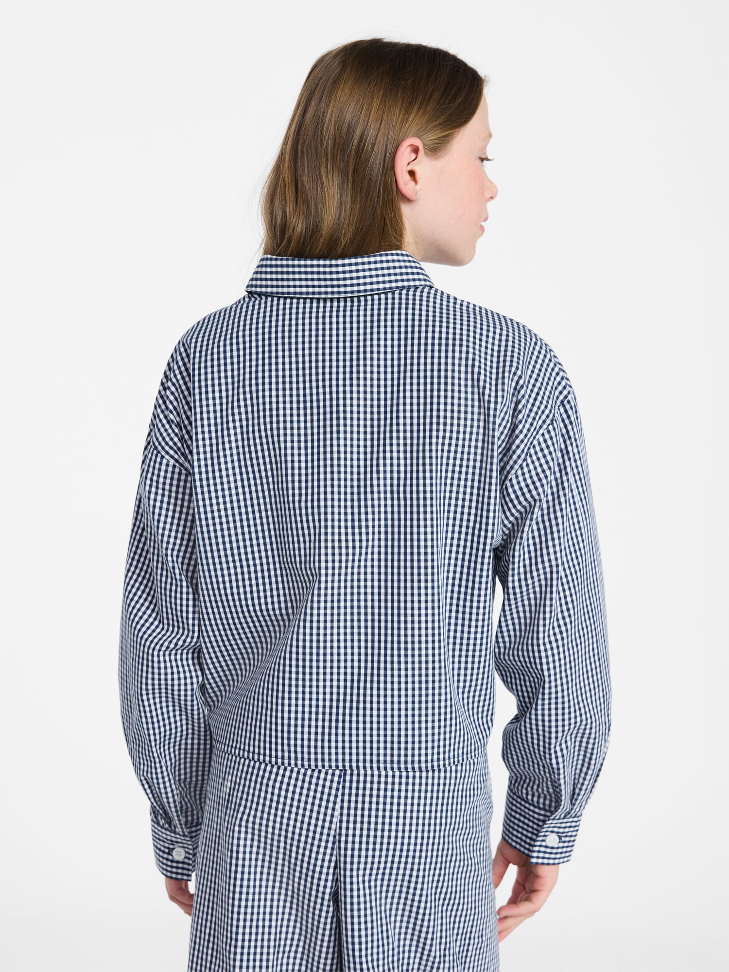 Weekend Academy Girls Button Up Shirt with Long Sleeves, Sizes 4-18