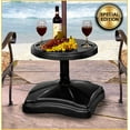 Shademobile Rolling Umbrella Stand and Accessory Table, Black