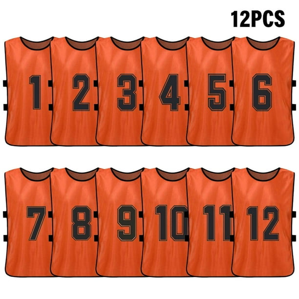 Abanopi Chaleco, baleco numerado Pcs Soccer Pinnies 12 Pcs Soccer Equipo de Fútbol Equipo Pinnies Rápido Equipo Numerado Bibs Huiop Vest Soccer Chaleco 6 pcs Pit de niño