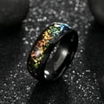 thumbnail image 3 of Black IP Tungsten Ring 8mm Galaxy Series w/ Opal Inlay in Different Styles Wedding Band for Men Women w/ FREE Engraving Options, 3 of 5