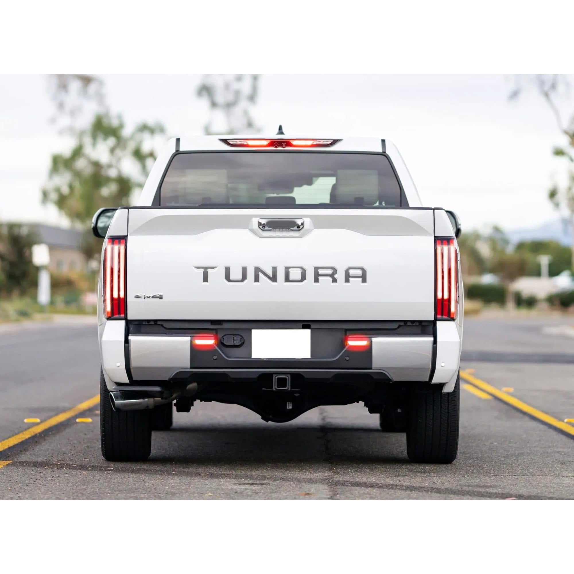 3-In-1 Red Rear Fog Light, Xenon White LED Reverse & License Plate Light Kit For Toyota 2022-up Tundra Truck