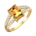 thumbnail image 2 of Mooneye 7X5mm Emerald Cut Citrine 925 Sterling Silver Gold Vermeil Women Valentines Day Gifts Ring, 2 of 4