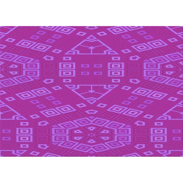 Ahgly Company Machine Washable Indoor Rectangle Transitional Fuchsia or Magenta Purple Area Rugs, 2' x 3'