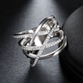 thumbnail image 2 of Infinity Ring for Women Crisscross Micro Pave Cz White Gold Plated Ginger Lyne Collection, 2 of 5