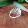 thumbnail image 6 of Wave Mesh Ring, 925 Sterling Silver Ring, Handmade Openwork Ring, Boho Adjustable Band for Women, Statement Ring, Dainty Ring, Gift For Her*, 6 of 7
