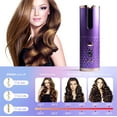 thumbnail image 6 of Automatic Curling Iron, Hair Curling Iron for Hair Styling, Cordless Auto Hair Curler, with 6 Temps and Timers, Auto Shut-Off, Fast Heating, Rechargeable Cordless Hair Curler 1 (Purple), 6 of 12