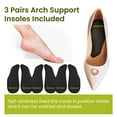 thumbnail image 3 of Bukihome Arch Support Shoe Insoles for Flat Feet, Gel Arch Inserts for Plantar Fasciitis, 3 Pairs Adhesive Arch Pad for Relieve Pressure and Feet Pain (S, Black), 3 of 7