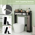 thumbnail image 6 of Costway Over the Toilet Bathroom Cabinet Floor Storage Organizer with Adjustable Shelves Black, 6 of 10