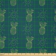 thumbnail image 2 of Ambesonne Tropical Fabric by the Yard Microfiber, Pineapples Sun Minimalist, 3 Yards, Dark Teal Pistachio Green, 2 of 2