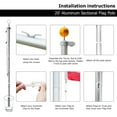 thumbnail image 4 of VINGLI Upgraded 20FT Sectional Aluminum Flagpole, Thick Tube Halyard Flag Pole with 3'x5' Polyester USA American Flag, 4 of 7