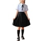 thumbnail image 1 of Odeerbi Niñas 3 Piezas Preppy Vestido de Manga Corta Camisa de Vestido A Rayas y Falda Plisada Conjunto de Uniforme Escolar Con Corbata, 1 of 7