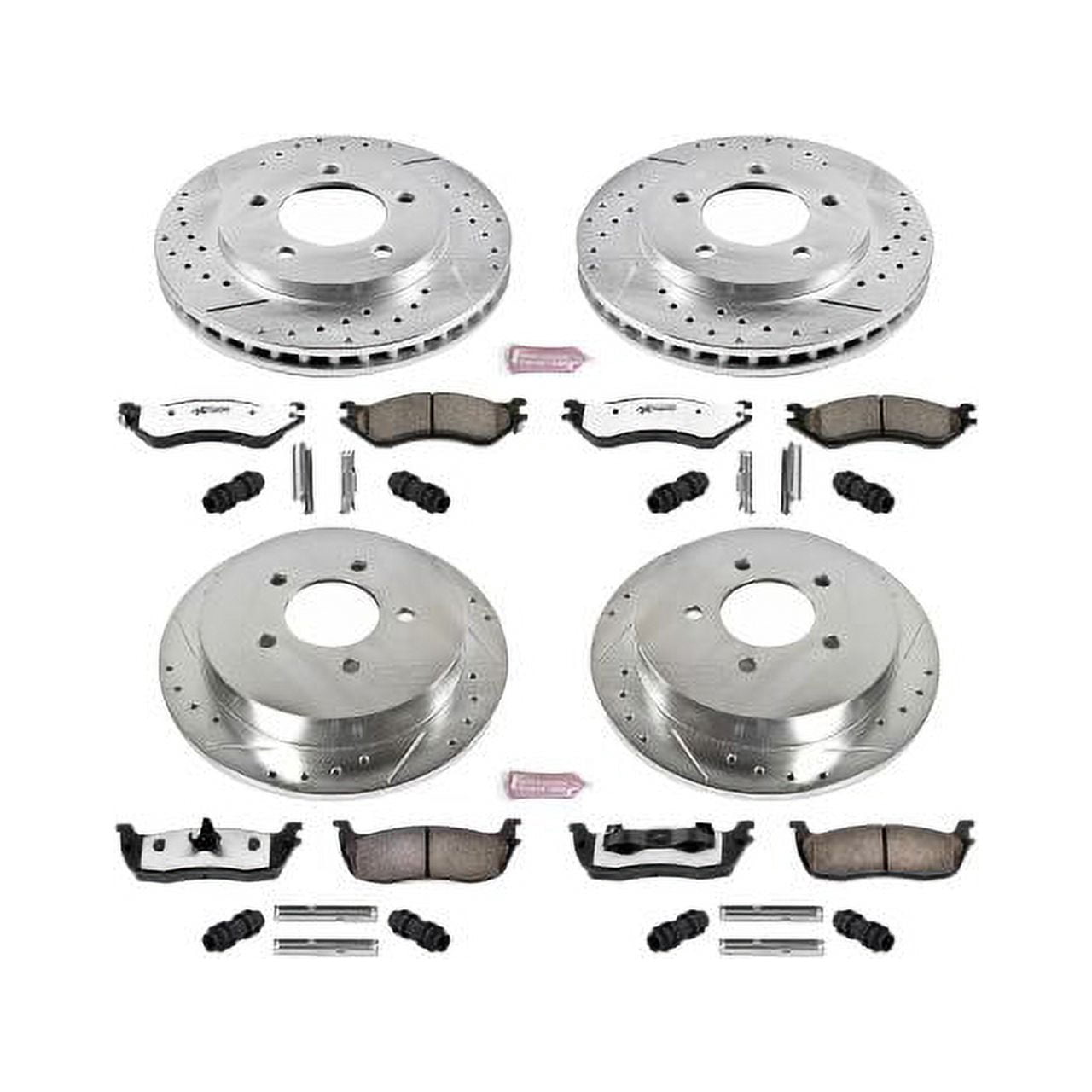 PowerStop Front and Rear Z36 Truck & Tow Carbon-Fiber Ceramic Brake Pad and Drilled and Slotted Rotor Kit Fits: FORD LINCOLN Select Models K5461-36