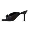 thumbnail image 2 of FSJ Women Fashion Bowknot Square Open Toe Stilettos Thin High Heels Mules Rhinestone Slip On Sandals Backless Sexy Summer Slides Shoes Size 8 Black, 2 of 4