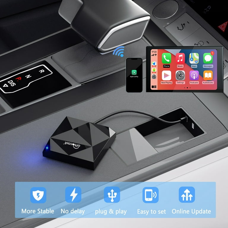 OTTOCAST Wireless CarPlay Adapter Speed Fastest Apple Dongle 5Ghz WiFi Auto  Connect No Delay Online Update, U2-AIR for OEM Wired CarPlay Cars Model