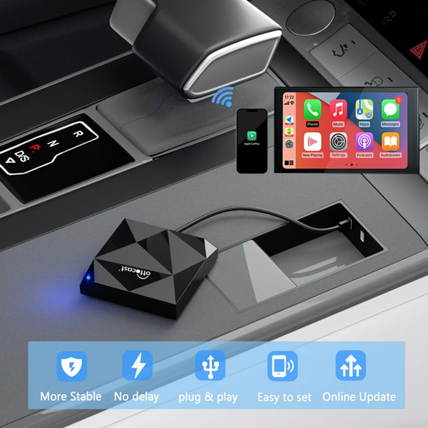 OTTOCAST Wireless CarPlay Adapter 2023 Speed Fastest Apple Wireless CarPlay  Dongle 5Ghz WiFi Auto Connect No Delay Online Update, U2-AIR for OEM Wired 