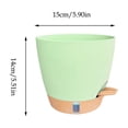 thumbnail image 4 of FEOLGEHLY 2 Pack 5.9 inch Self Watering Pots for Indoor Plants, Planters for Indoor Plants, Flowerpot with Wick & Reservoir, Green, 4 of 8