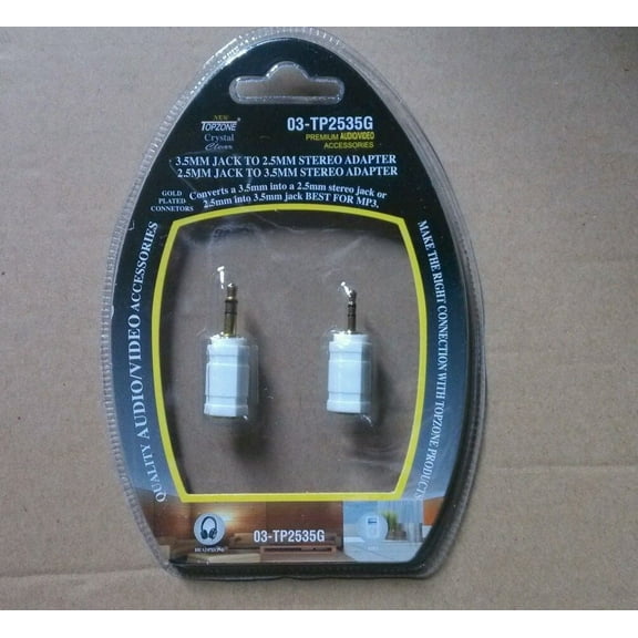 2/pk 3.5mm Male to 2.5mm Female & 2.5mm Plug to 3.5mm Jack Stereo Audio Adapter