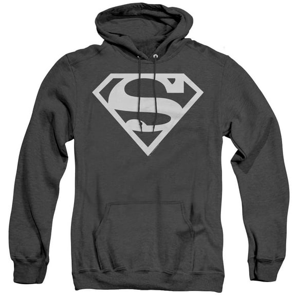 Superman Logo Adult Heather Hoodie Sweatshirt Black