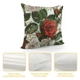 thumbnail image 4 of SHANXI Rose Leave Print Linen Throw Pillow Covers Square Cushion Case Modern Home Decor Pillow Covers Decorative Pillowcase for Sofa Couch Bed Bedroom Living Room Pillow Cases 22x22in, 4 of 5