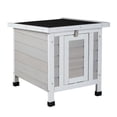 thumbnail image 4 of Senbabe Wooden Small Rabbit Houses, Bunny Cage with Openable Roof, Pet Shelter for Guinea Pig Hamster, Gray, 4 of 7