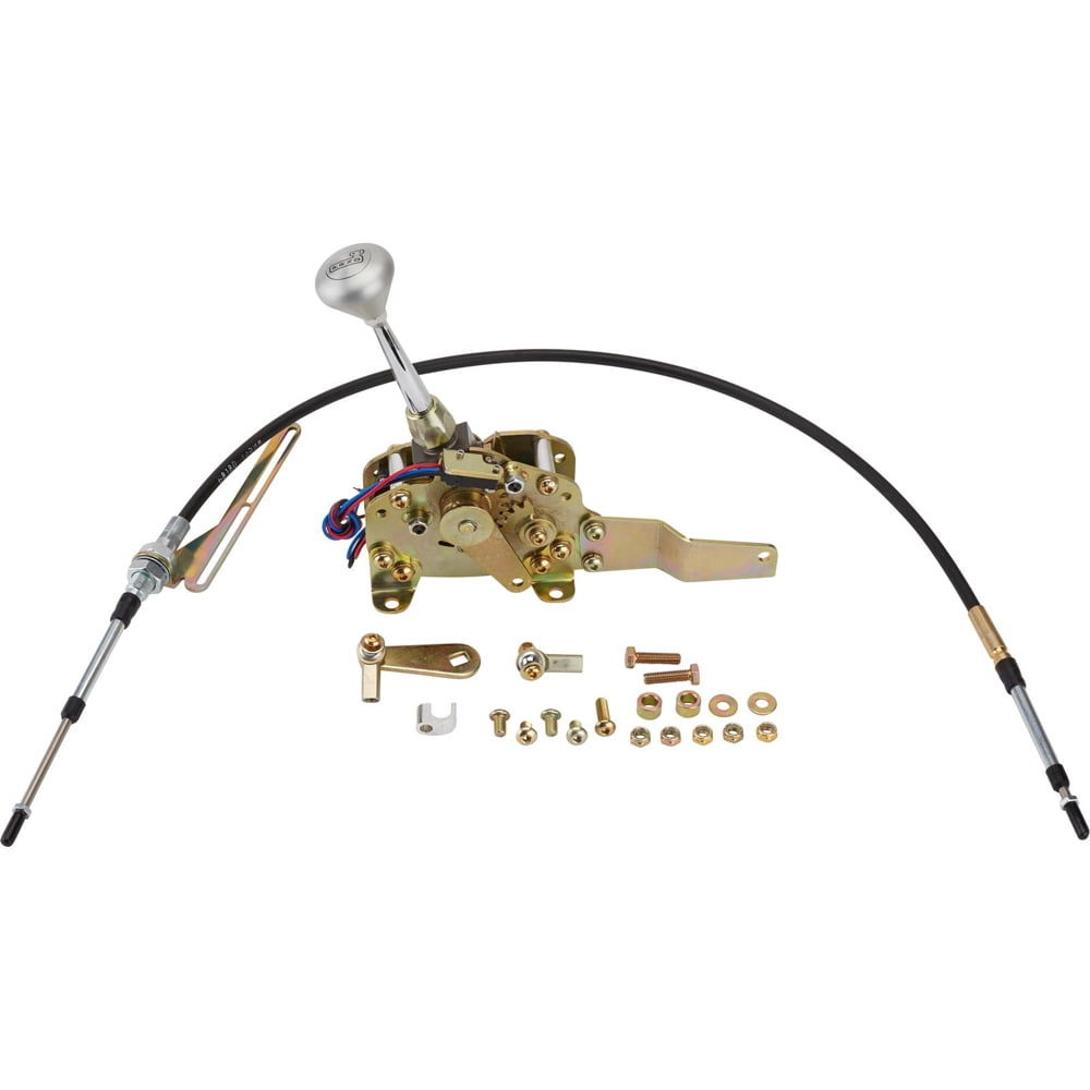 Lokar ES4L80FM Shifter - Electronic Sport - Automatic - Floor Mount - 6 in Stick - Mushroom Knob - 4L80