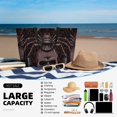 thumbnail image 5 of Wukai Spider with Skull Print Zipper Bag,large Beach Tote Bag,Waterproof Sandproof Bag,Grocery and Picnic Tote Travel Bag, 5 of 5
