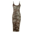 thumbnail image 4 of Vestido de Verano para las Mujeres, Vestido Largo Delgado Cuello Redondo sin Mangas de Impresión de Leopardo Sexy Hecho de Poliéster Ligero, Vestido Sexy para las Mujeres, 4 of 5