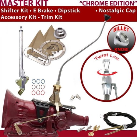 American Shifter C4 Shifter Kit Chrome 23 in. Swan E Brake Cable Clevis Trim Kit Dipstick for F84AF