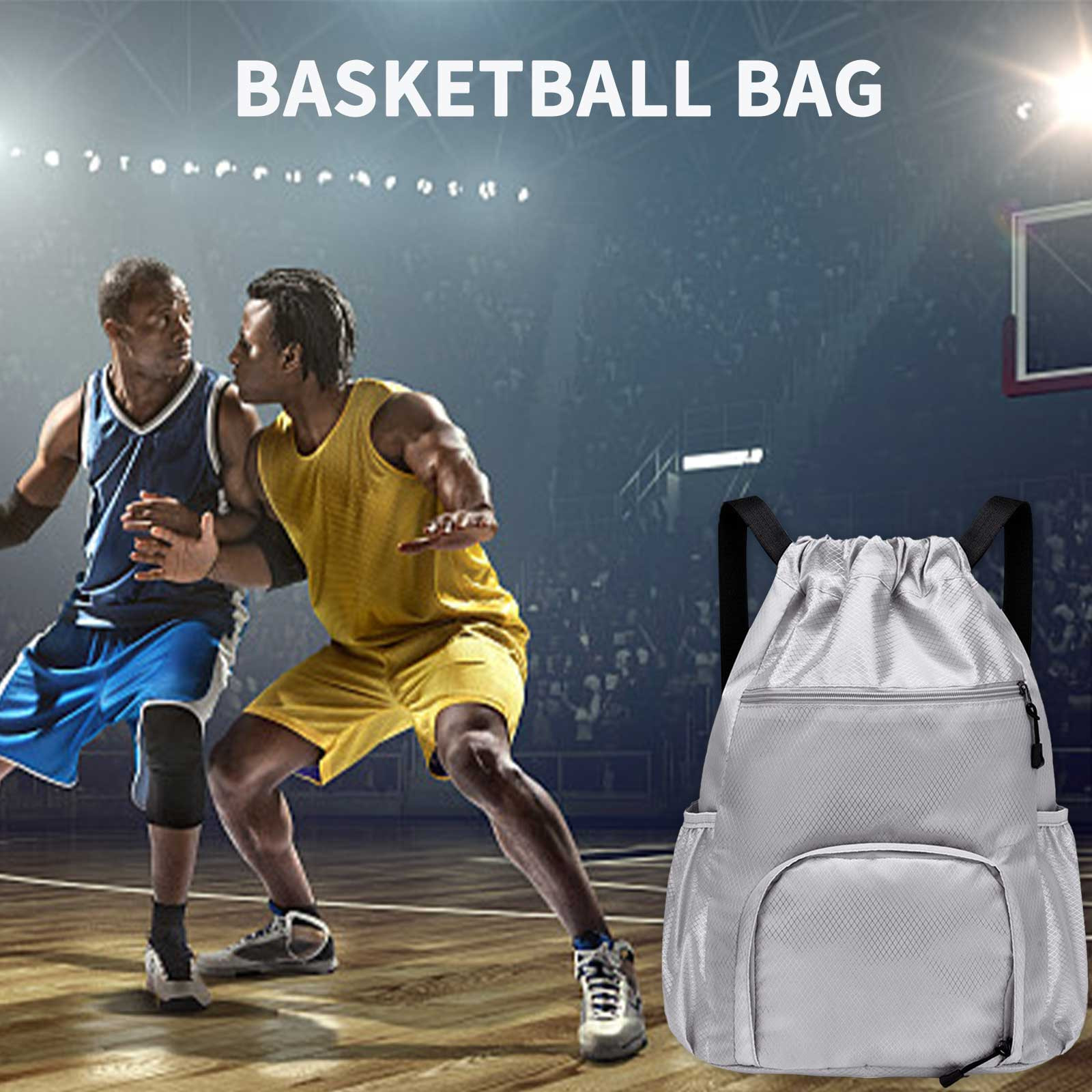 Sports Outdoors Sports Accessories Mesh Basketball Football Bag With Ball And Shoe Compartment For Boys Girls Man Women Ball Equipment Pack Soccer Backpack Sports Volleyball Gray - image 5 of 8