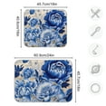 thumbnail image 3 of Blue Flowers Hibiscus Dish Drying Mat Microfiber Kitchen Pad Large Counter Absorbent Dish Mats Drainer Rack 18"x24", 3 of 7