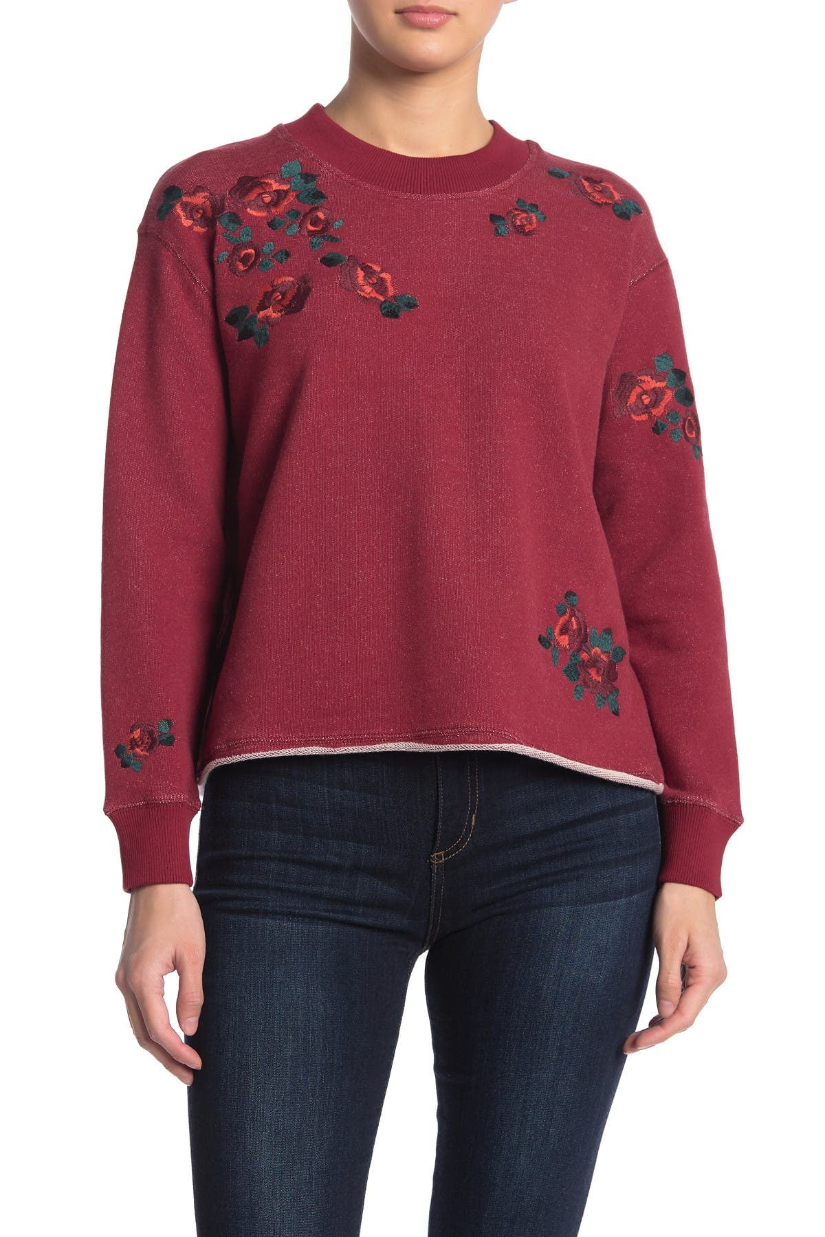 Madewell Embroidered Crop Sweatshirt M 