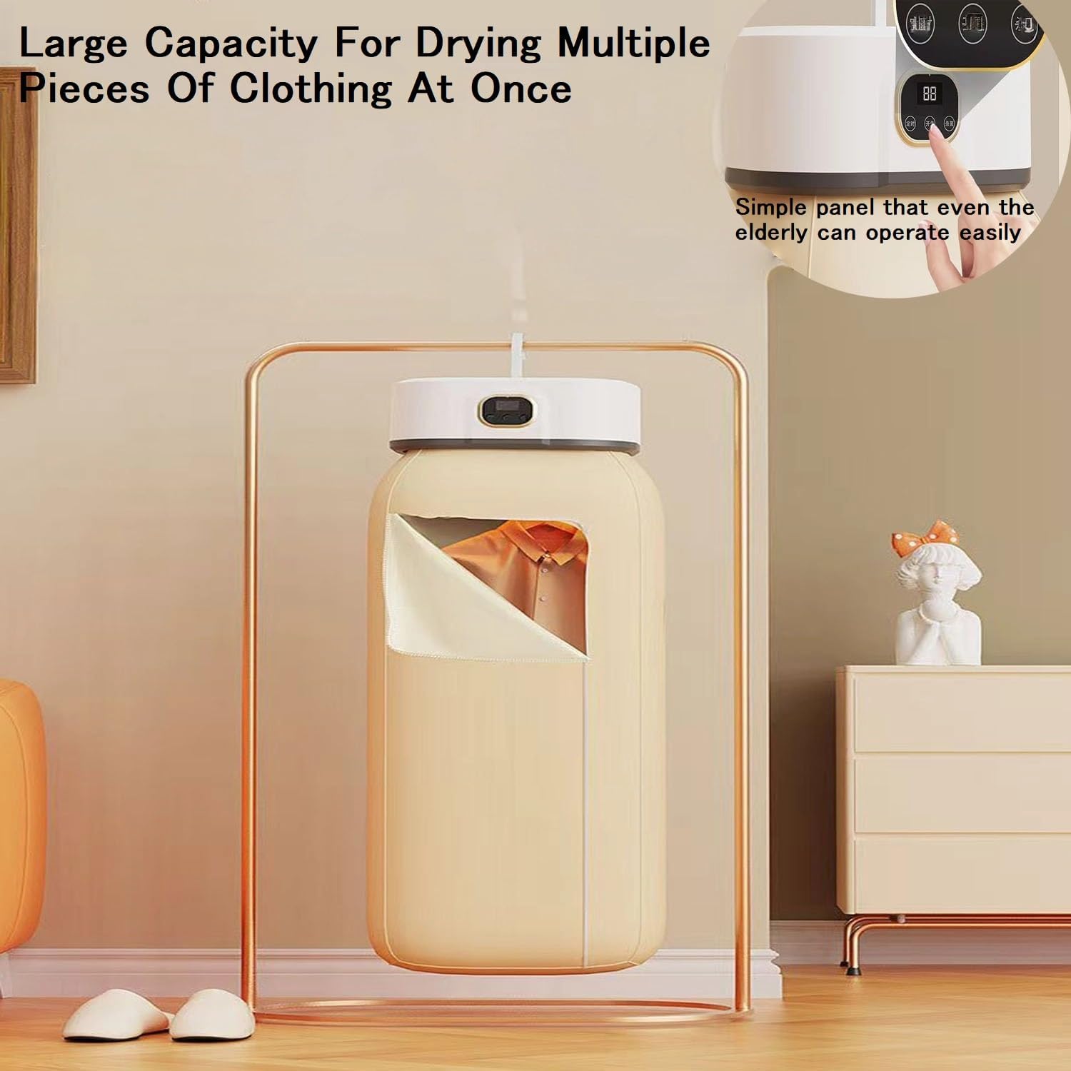 Mini Portable Clothes Dryer & Automatic Ironing Machine - Travel-Friendly with Timer Function, Steam Iron & Dry Bag Included for Apartments, RVs, Dorms