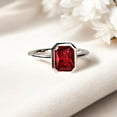 thumbnail image 6 of STERLING MINIMALIST Vintage Red Ruby Anniversary Ring Solitaire Engagement Ring Radiant Cut Gemstone July Birthstone Gift for Her, 6 of 6