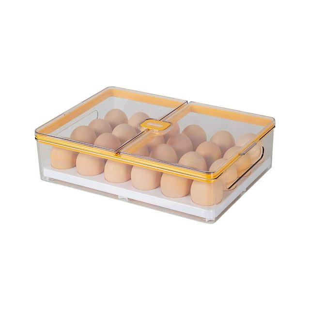 Xihbxyly Caja de Almacenamiento para Refrigerador, Diseño de Bandeja Multicapa, Mayor Capacidad para 24 Huevos, Separador Extraíble, Organización Que Ahorra Espacio, Cocina, Uso Doméstico, 29 X 20,5