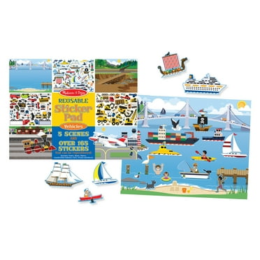 Melissa & Doug Reusable Sticker Pad: Vehicles - 165  Reusable Stickers - FSC Certified