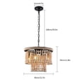 thumbnail image 2 of Miumaeov 4-Lights Wood Bead Chandelier Farmhouse Hanging Pendant Light Fixture for Dining Room Kitchen Living Room, 2 of 16