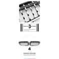thumbnail image 3 of Black & Chrome Diamond Style Front Grill Fit For BMW 5 Series G30 G38 2017-2020, 3 of 3