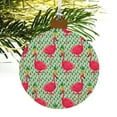 thumbnail image 4 of Party Flamingos Pineapples Wood Christmas Tree Holiday Ornament, 4 of 7