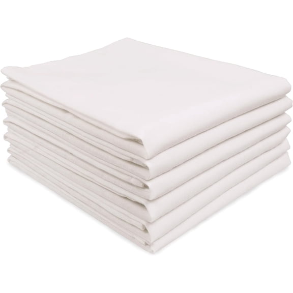 MALLOWEX Kitchen Flour Sack Dish Towels Off White | 6 Pack | 28 x 28 Inch | Multi-use Kitchen Towels | 100% Ring Spun Cotton | Very Soft, Lint Free | Highly Absorbent Tea Towels for Embroidery/Craft