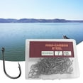 thumbnail image 5 of Opolski 1 Box Wide Crank Different Specifications Fishing J Hooks Carbon Steel Practical Sharp Barbed Fishing Jig Hooks for Fishing Enthusiast, 5 of 8