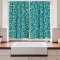 thumbnail image 2 of Ambesonne Botanical Kitchen Curtains, Nature Jungle Leaf Layout, 55"x45", Petrol Blue and Orange, 2 of 3