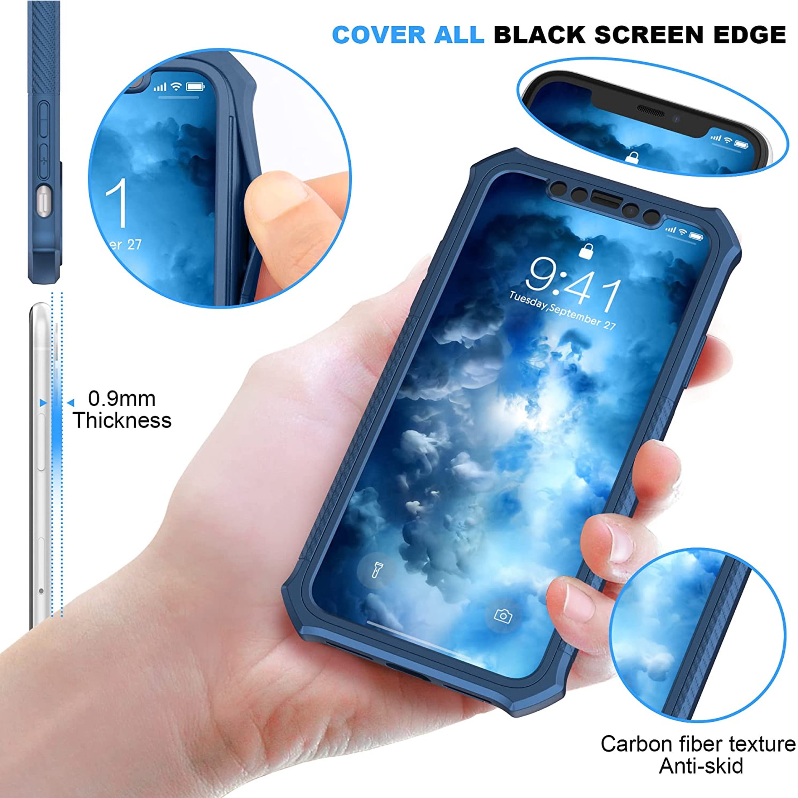 Xpression Phone Case For BLU View 5 Pro (2024) Full-Body Dual Layer Hybrid Case Slim, Drop-Proof TPU Hard PC, Durable Corner Front Bumper Protector Cover, Blue